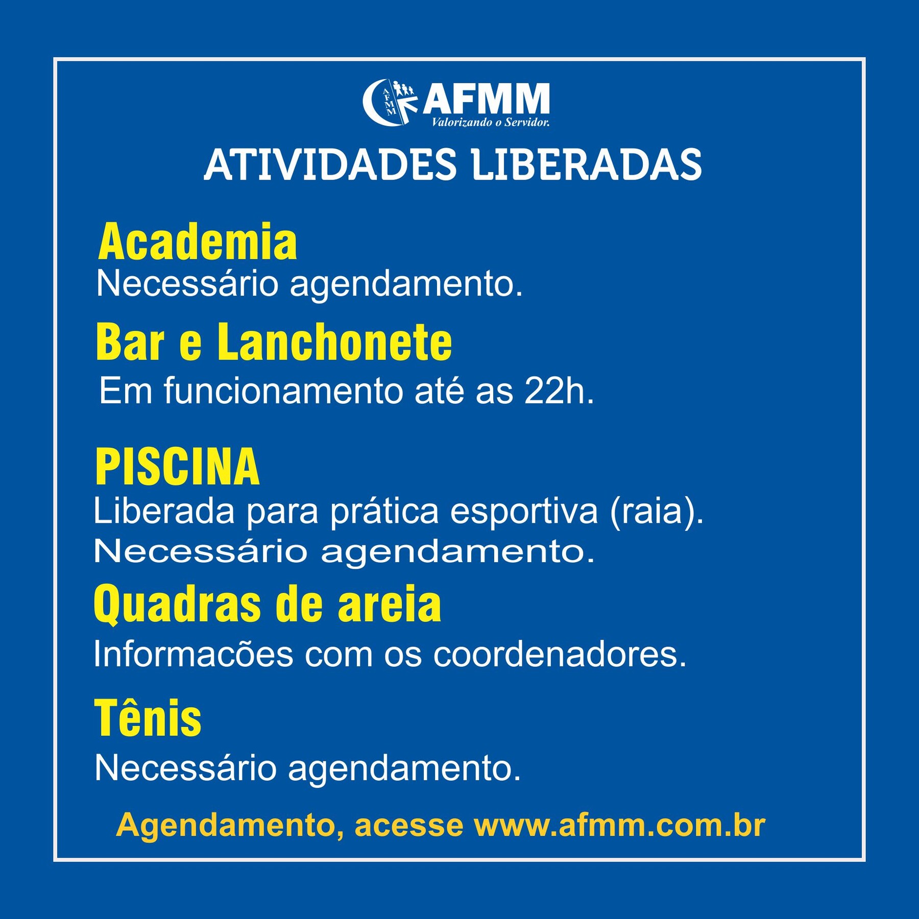 Confira as atividades liberadas