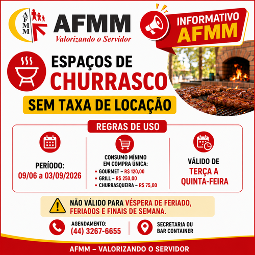 Churrasqueiras sem taxa de uso