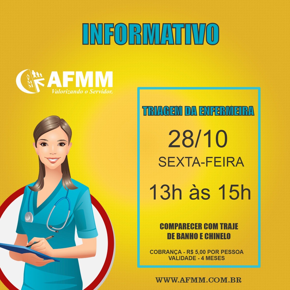 Excepcionalmente ter� triagem da enfermagem nesta sexta (28)