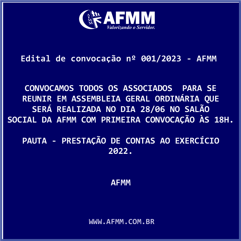 Convoca��o para Presta��o de Contas