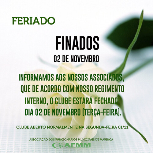 Clube fechado no Feriado