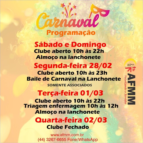 Programa��o de Carnaval