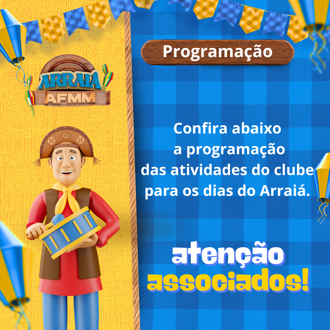Programa��o do clube durante Arrai�