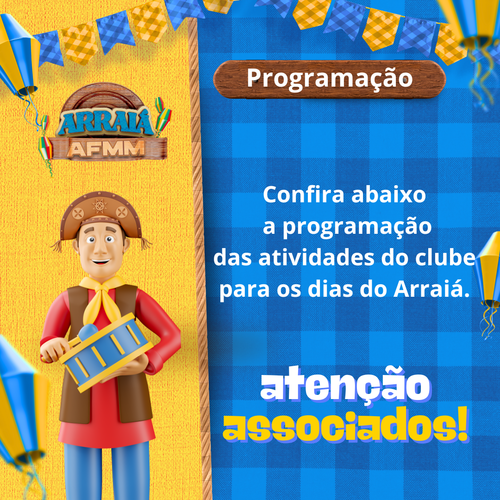 Programa��o do clube durante Arrai�